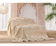 Felldecke, Webpelzdecke Nerz 220x240 Creme