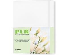 aqua-textil Pur Jersey Spannbettlaken 140x200-160x220 cm Schnee weiß Wasserbetten Boxspringbetten Mako Baumwolle