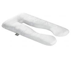 Traumnacht Jumbo XXL U-förmies Seitenschläfer-/Schwangerschafts-/Lagerungskissen mit abnehmbarem Bezug, 140 x 75 x 20 cm, in weiß