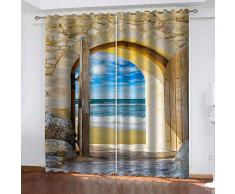 LIGAHUI Blickdichte Gardinen mit Ösen Türöffnung 2 x B140 x H245cm Vorhang Blickdicht Thermo Vorhänge Kinderzimmer Gardine Verdunkelungsvorhang Sichtschutz Schlafzimmer