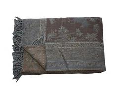 Tribal Asian Textiles Wendebettwäsche aus Wolle und Seide, Jamawar Paisley-Überwurf, Designer-Bettwäsche, Tagesdecke