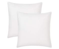 WOLTU 2er Set Kissenbezug Kissenhülle Samt Weich Sofakissen Dekokissen Bezug mit Verstecktem Reißverschluss Kissen Hülle für Auto Schlafzimmer Sofa kopfkissenbezugWeiß 50x50cm