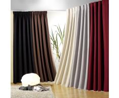Gardine BLICKDICHT Verdunklungsgardine mit Kräuselband und versteckten Schlaufen, Thermogardine, Verdunklungsvorhang ,-lichtundurchlässig- HxB 245x135 cm, Farbe schoko TOP QUALITÄT Typ139