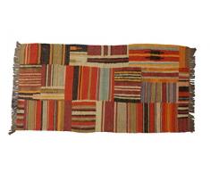 iinfinize – 6,3 x 11,4 cm Wolle Jute Läufer handgewebt Bereich Teppich Deko Flicken Teppich traditioneller Boden Teppich Boden Läufer türkischer Kelim-Teppich Home Decor Dhurri Indoor Outdoor Läufer