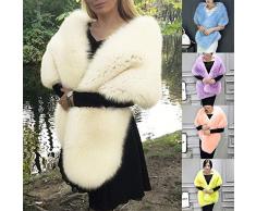 Damen Schal SHOBDW Frauen Elegant Solid Künstliche Pelz Umhang Frauen Winter Warme Büro Praktisch Webpelz Decke