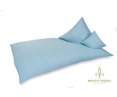 Seidenbettwäsche exklusiv und handgefertigt, Made in Germany, 3 teiliges Set bestehend aus Bettbezug 135x200, Kopfkissen 80x80, Kissen 40x40, 100% reine Seide