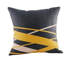 FeiliandaJJ Pillowcase, kissenhülle Kopfkissenbezug Weihnachten Dekoration Kissenbezug Gelb Geometrie Muster Leinen Super weich Sofakissen für Wohnzimmer Sofa Bed Home,45x45cm (E)