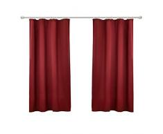 WOLTU #489-2, 2er Set Gardinen Vorhang Blickdicht mit kräuselband für schiene, leichte & weiche Verdunklungsvorhänge für Wohnzimmer Schlafzimmer Tür, 135x175 cm, Bordeaux