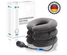 N-PIR Premium Nackenkissen aufblasbar I Innovatives neuartiges KONZEPT 2020 I für Reise Büro Flugzeug Auto Sofa Badewanne I schmerzfreie Entspannung durch Entlastung I Kopfkissen 2.0 als Problemlöser
