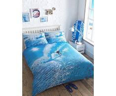 Surfer FotoTapete King Bettdecke Cover & 2 P/Schutzhülle, Ocean Wave Bedding Bettwäsche-Set