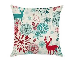 Nunubee Kissenbezug Hohe Qualität bettwäsche Wohnkultur Weihnachten-Serie Dekorative Kissenhülle Sofakissen zierkissen Elch Weihnachtsmann Gedruckt Glocke Elf Rentier Rudolph Festive, Elch 3 45x45cm