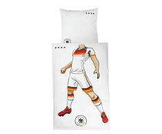 DFB Bettwäsche Fussball Bettwäsche 135 x 200 cm weiß Baumwolle Trikot Design
