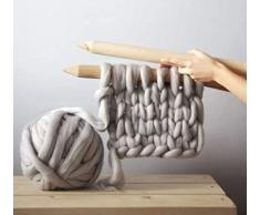 Yiyida Strick-Kuscheldecke, handgefertigt dick gestrickt Decke für Schlafzimmer, Wohnzimmer,Sofa (Licht Grau 100x130cm)