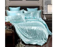 BEIZI Seide bettwäsche europäischen Stil Satin Jacquard bettwäsche Set Hochzeit Geschenk Schlafzimmer Set 4 stücke 1 bettbezug, 1 bettwäsche, 2 Kissenbezüge, J