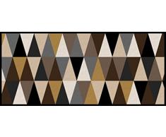 Flurläufer - Küchenläufer - geometric gold - Universal Läufer - Küchenmatte - Läufer - Dekoläufer für Küche , Flur , Wohnzimmer und Bar - Der Hingucker in Ihrer Wohnung - Ihre Gäste werden staunen - waschbare Läufer