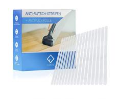 FLIPLINE 17x Anti Rutsch Streifen transparent für Treppen INKL. Andrückrolle - elegante Klebestreifen selbstklebend - Ideal für Mütter, Kinder, Senioren und Haustiere - Antirutschstreifen Aufkleber