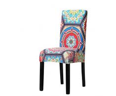 TRJGDCP Stuhlhussen Boho-Stil gedruckt, Stretch-Husse Husse, for Esszimmer Anti-Staubs for elastischen Bürostuhl Bankettstuhl (Color : Multi-Colored, Specification : 1 Piece)