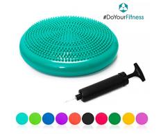 #DoYourFitness® Ballsitzkissen inkl. Pumpe | ca. 33cm Durchmesser mit Noppenoberfläche - ideal für Sport/Fitness | Sitzkissen Luftkissen Balancekissen Bürokissen Sitzunterlage/PumpUp türkis