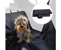 Relaxdays Hundedecke Auto, Mit 4 Kopfstützengurten, wasserdichte Schondecke für Rückbank, B x T: 136 x 142 cm, schwarz