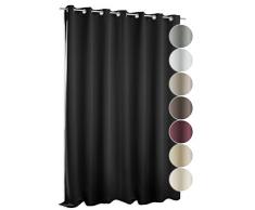 Verdunklungsgardine Blackout extra breit ca. 295x245 cm Ösen Vorhang blickdicht Gardine #1389 (taupe hell)