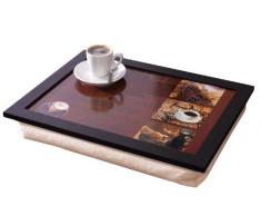 Knie-Tablett mit Kissen Kaffee