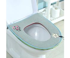 WC-Sitze Toilettendeckel mit Zugseil 2020 neue Winterzunahme verdickte Samtkissen bestickt Reißverschluss Toilettenring Obstgrün 3St