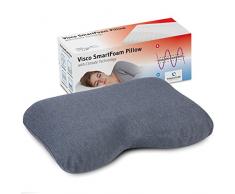 Seitenschläferkissen GIANFAR QuickDry | Zertifiziertes Nackenstützkissen | Orthopädischer Visco-Kopfkissen mit schnelltrocknendem Klimabezug | Seitenschläfer Kissen / HWS Nackenkissen | 55x40x12/10 cm