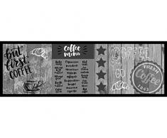 Primaflor - Ideen in Textil Küchenvorleger Küchen-Läufer Waschbar - 50 x 150 cm, First Coffee Grau, Rutschfester Schmutzfangläufer Küchenteppich für Küche & Flur