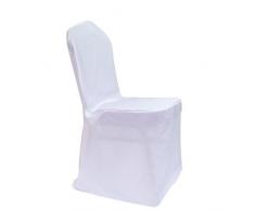 Stoff-Kollektion Stuhlhusse für Bankettstühle mit runder Lehne Weiß