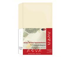 AQUA Jersey Stretch Spannbettlaken | 24 Farben und 2 Größen | elastisch, passt auf Matratzen, Wasserbetten & Boxspringbetten | 180 x 200 - 200 x 220 cm - natur | CelinaTex 0001485