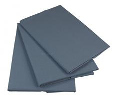 KMP know how in modern printing Bettlaken Betttuch Haustuch 100% Baumwolle ohne Gummizug viele Uni Farben (200 x 220 cm, Grau)