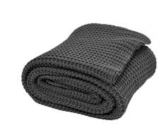 Nielsen Wohndecke Alen grob gestrickt, 150x200 cm, Dunkelgrau, 100% Baumwolle, Strick, Grobstrick, Ökotex, Strickdecke, gemütliche modische Elegante Decke