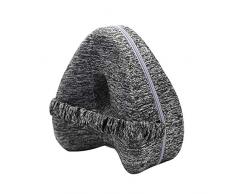 NEU!Orthopädisches Kniekissen | Memory Foam | Geeignet für Seitenschläfer | Entlastung von Hüft-, Rücken- und Knie-Schmerzen | Druckentlastung (grau)