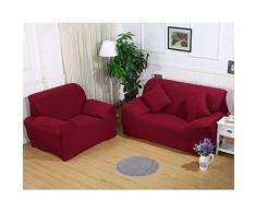 ele ELEOPTION Sofa Überwürfe Sofabezug Stretch elastische Sofahusse Sofa Abdeckung in Verschiedene Größe und Farbe Herstellergröße 95-140cm (Weinrot, 1 Sitzer für Sofalänge 90-130cm)