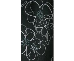Übergardine Schlaufen anthrazit Whitney Gardine blickdicht Blumenmuster Flower Power Vorhang B/H ca. 140x245 cm #331 (anthrazit mit grau, Übergardine Blickdicht Schlaufen)