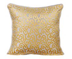 Gelb Kissenbezüge 60 x 60 cm, Samt Kissenbezug, handgemachte Dekokissenbezug Mimosengelb - Yellow Scroll All The Way