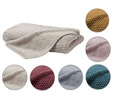 Kuscheldecke Strick 140x190 cm beige - Strickdecke OekoTex warme weiche Decke Herbst-Winter-Kollektion 19/20 Geschenk