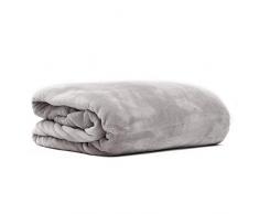 Pink Papaya Cashmere-Feeling Kuscheldecke XXL, Supersoft Flannel Fleece Tagesdecke 200x150, Hell-Grau/Ash