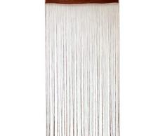 Deichflausen Fadenstore, 100 x 200 cm, braun mit Perlen, Fadengardine, Fadenvorhang, Raumteiler, Gardinen
