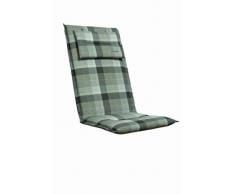 Kettler Sesselauflage mit Kopfpolster - komfortable Stuhlauflage für Klappstühle mit Kreisheftung - 120 cm hohe Polsterauflage aus Baumwolle und Polyester -grau