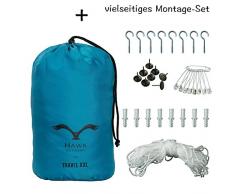 HAWK OUTDOORS XL Reise Moskitonetz für Einzelbett 220 x 100 x 220 cm I 240 Mesh Insektennetz Fliegengitter Mückenschutz Insektengitter Insektenvorhang Baldachin Mückennetz Bettvorhang