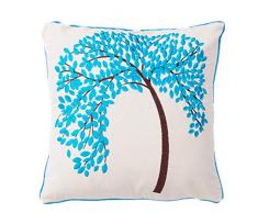 Kissen Gestickte Sofa Kissen Edding Kissenbezug 45 * 45cm/ Rich Tree Blue