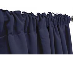 VICTORIA M Aurora Verdunkelungsvorhang blickdicht, Thermovorhang mit Kräuselband 140 x 245cm, blau