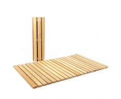 HolzFee Holz Vorleger Holzmatte Rollmatte ERLENHOLZ 100 x 60 cm