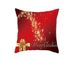 Clemunn Kissenhülle Kissenbezug 45x45 cm Rot 1er Set für Superweicher Stoff Dekokissen - Weihnachten Kissenbezüge Zierkissenbezug für Weihnachten aus Super Weicher und Flauschiger