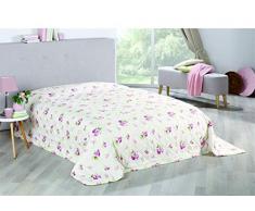 XXL Tagesdecke Bettüberwurf 220x240cm ROSEMARY Steppdecke Blumenmuster
