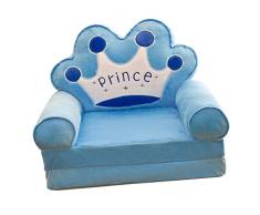 CUTICATE Kinder Sofa Sofabezug Sofahusse Sesselbezug Sitzbezug Sesselüberwurf Stretchhusse Kindermöbel Bezug Kinderzimmer Dekoration - Blau Krone
