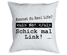 bedrucktes Fun Sofa Kissen: Real Life Geschenk Dekokissen Couchkissen Sofakissen Geburtstag Weihnachten Ostern