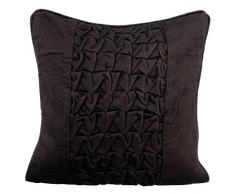 The HomeCentric Schwarz Kissenbezüge 55 x 55 cm, Samt Kissenbezug, Handgemachte Dekokissenbezug Schwarz - Knotty Black