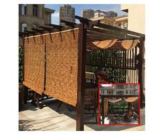 WYCD Bambusrollos - Bambusraffrollo für Terrassen Balkone Pavillon, Schilfvorhang Rollo, Sichtschutz, Wasserdicht, Schattierungsrate: 70%, Breite: 50/60/70/80/90/100/110/120/130/135/145 cm